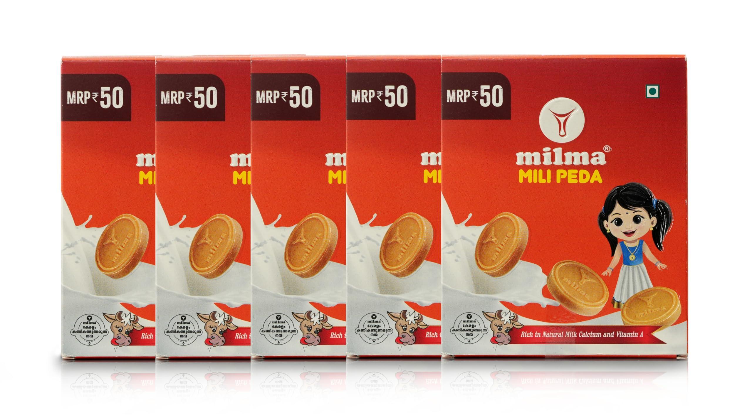 Milma Milma Milk Peda, 100g Pack of 5, Traditional Indian Sweets