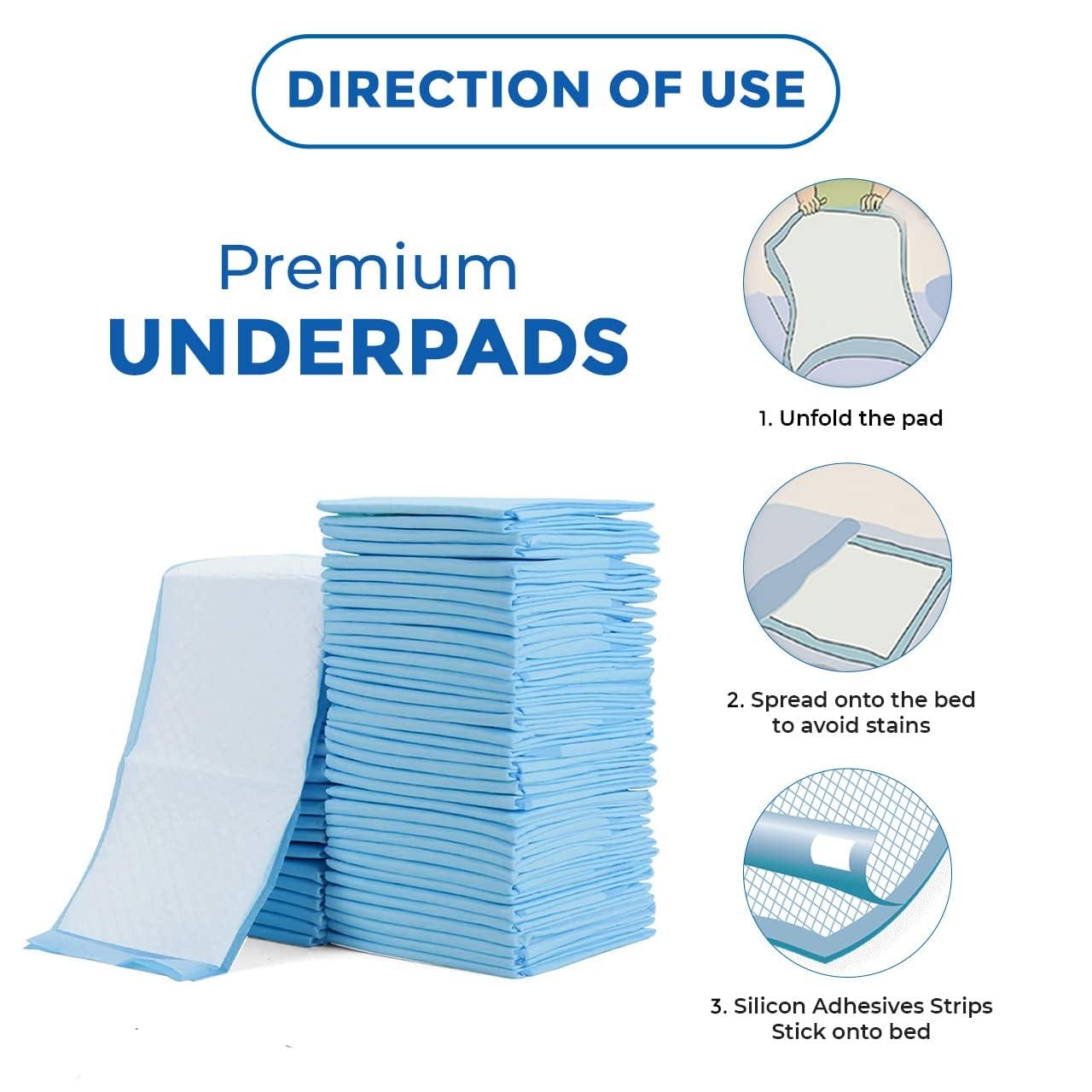 C- Cure Definition of Quality C-Cure Premium Disposable Underpads for baby and under sheet for adult patients. 60x90 Large bed pads essential bed ridden patient accessory Pack of 40 pcs