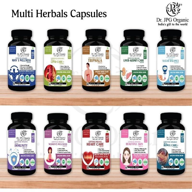 NAPP MART Dr. JPG Organic Arjuna Bark 60 veg Capsule for Heart wellness/India Orgnaic Certified.