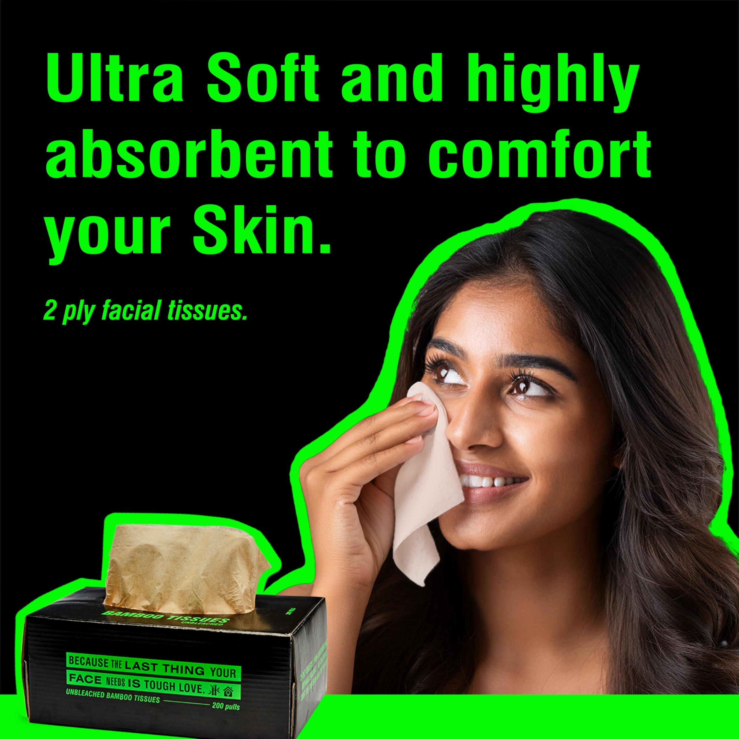 Beco Beco Bamboo Super Soft 2-ply Car Tissue Box| Facial Tissue-100 pulls x 3 Packs (300 Pulls) | 100% Natural & Ecofriendly