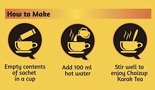 CHAIZUP Chaizup Instant Saffron Premix Tea | Karak Chai with Masala & | Saffron Flavor | Masala Chai | Masala Tea Powder | Premix Tea | Desi Chai | Pack of 3 X 10 Sachets