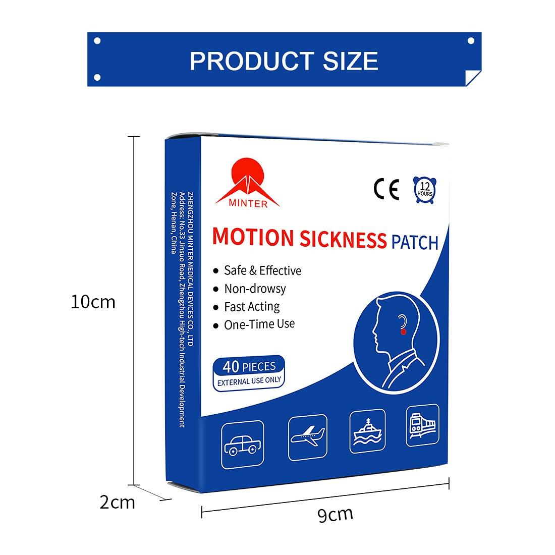 MT Healthy MINTER 40ct Motion Sickness Patch for Cruise/Plane/Train/Bus, Seasick Patches Anti Nausea Patches Behind Ear, Sea Sickness Patches with Waterproof and Non Drowsy