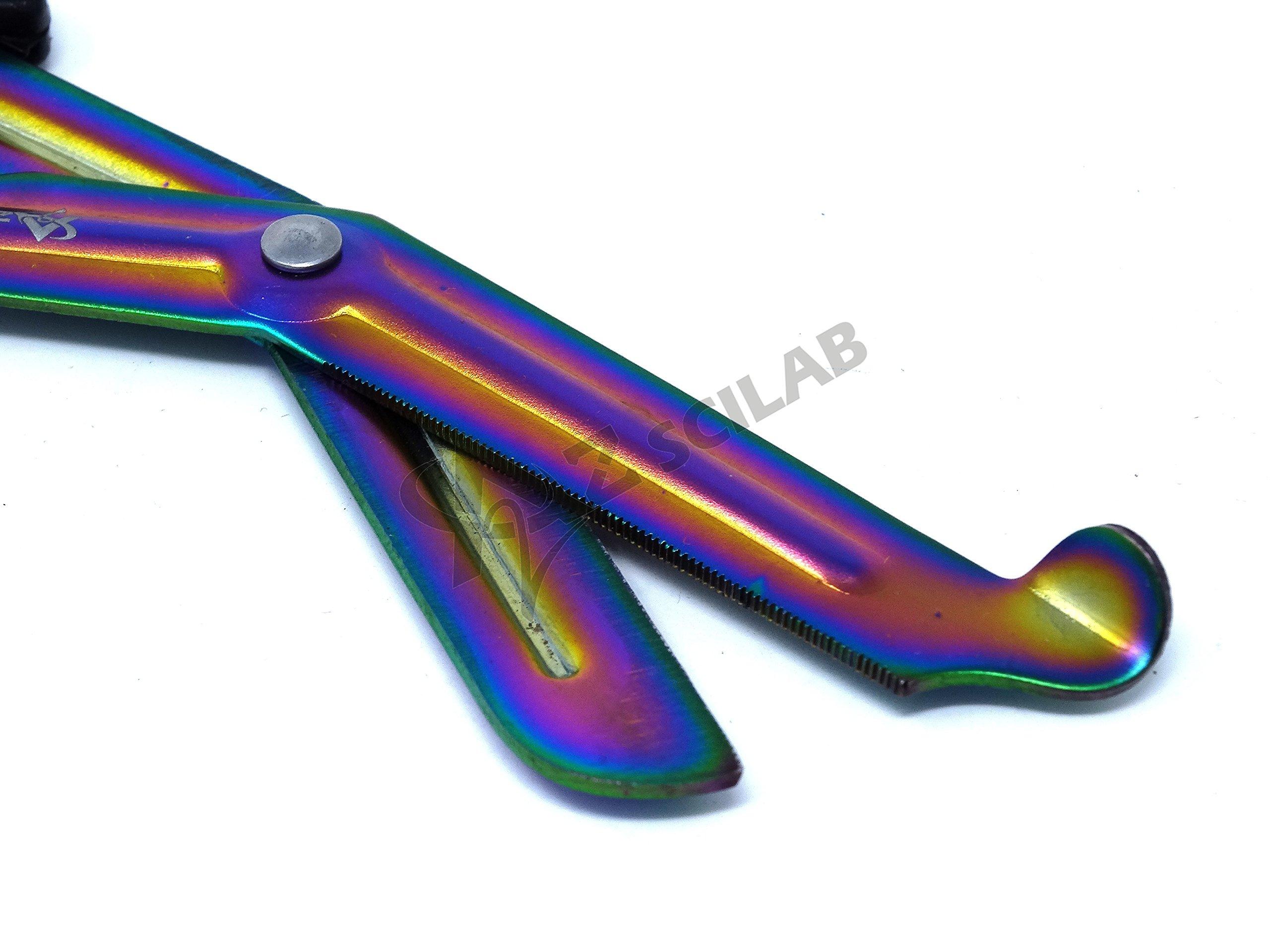 A2Z SCILAB Heavy Duty Fluoride Coated Nurse Doctor Medical Paramedic Trauma Shears Scissors 7.25\" (A2ZSCILAB) (BLACK MULTI COLOR BLADE)