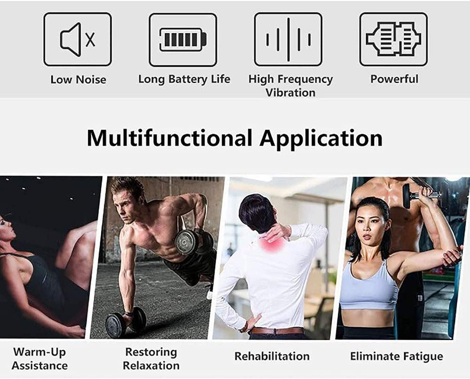 GION GION Professional Body Massager Machine Gun for Pain Relief Percussion Gun Back Massager for Men & Women with 4 Attachments (1Pcs)