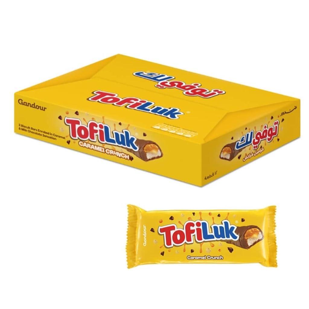 Generic Gandour Tofiluk Caramel Crunch 2 Biscuit Bar 24 Pieces (24 X 27.5g), 660g