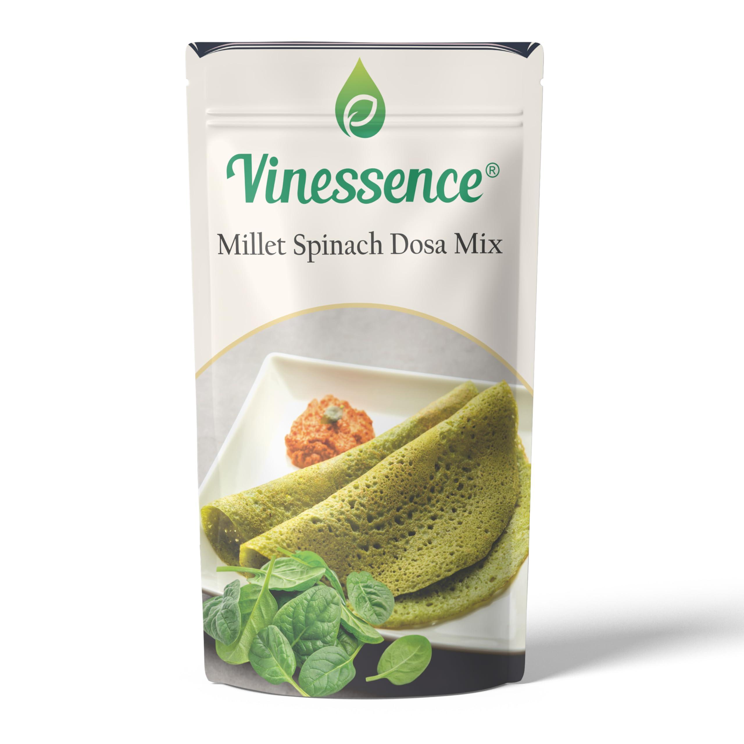 vinessence Vinessence Sprouted Millet Spinach Dosa Mix | Quick & Easy to Make | Diabetic Friendly | Rich in Vitamins & Minerals | 175 gram
