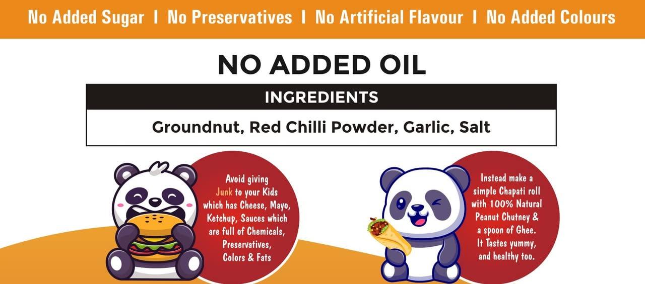 HEALTHY PANDA Healthy Panda Uttar Karnatakas Famous Pounded Peanut Garlic Chutney Powder (1 KG) / Groundnut Chutney Powder/Shenga Chutney/Shenga Lasun Chutney/Shengha chutney Solapur