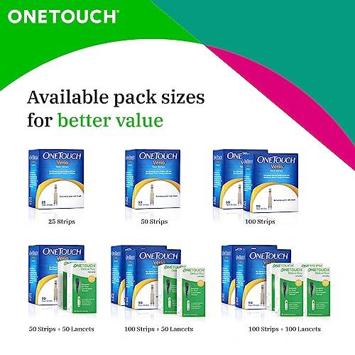 OneTouch OneTouch Verio Test Strips | Pack of 25 Strips | Blood Sugar Test Machine Testing Strips | Global Iconic Brand | For use with OneTouch Verio Flex Glucometer