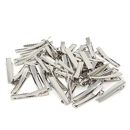 HONBAY Honbay 50PCS 4.5cm/1.77inch Silver Tone Single Prong Metal Alligator Hair Clip Flat Top with Teeth for Arts & Crafts Projects, Dry Hanging Clothing, Office Paper Document Organization,Hair Care