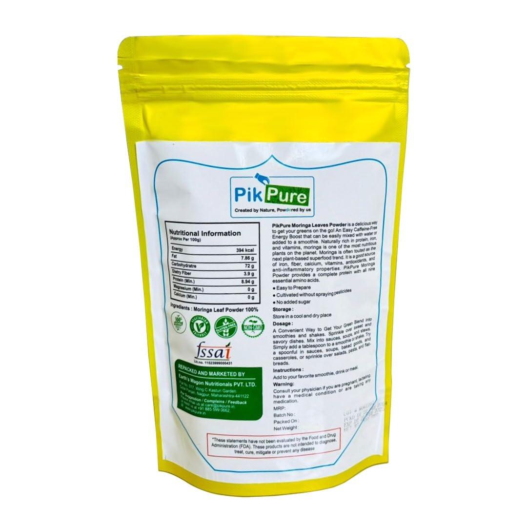 PikPure PikPure Moringa Powder from Pure Moringa Leaves for Skin & Hair Health, Detoxification and Natural Source of Protein (Pack Of 3_300 Gram Each)
