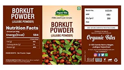 Organic Bites Organic Bites Borkut Powder in Jar | Borkut Churan Powder | Indian Jujube Powder. (200 GM)