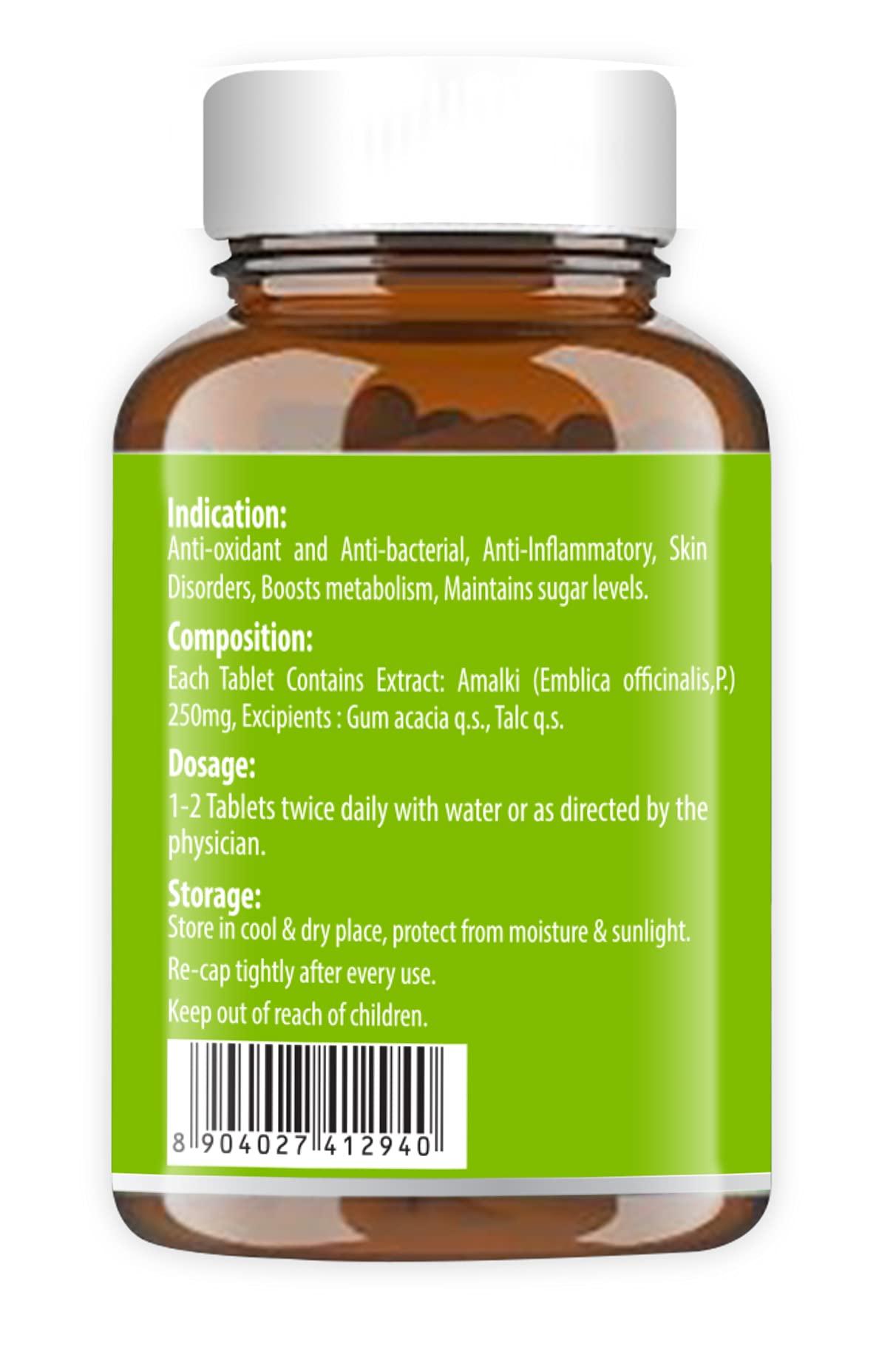 Baidyanath Baidyanath Amlaki (Amla) 60 Tablets (Pack of 2) - Natural Health Booster for Enhanced Hair, Skin, Digestive Health, Metabolism Support and Sugar Level Management