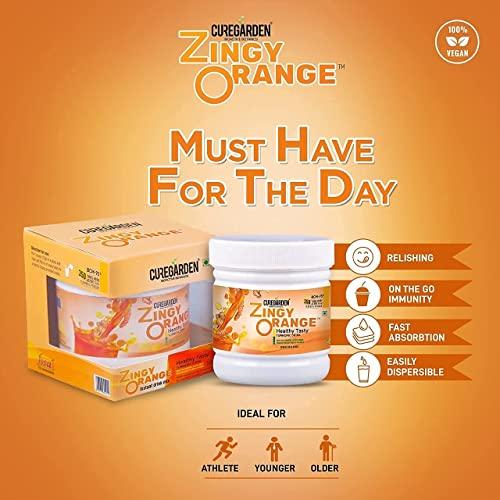 Curegarden Curegarden Zingy Orange Instant Drink Mix | Heathy Turmeric & Ginger Immunity Booster Drink Powder with BCM95 | Better Digestion, Natural Antioxidant