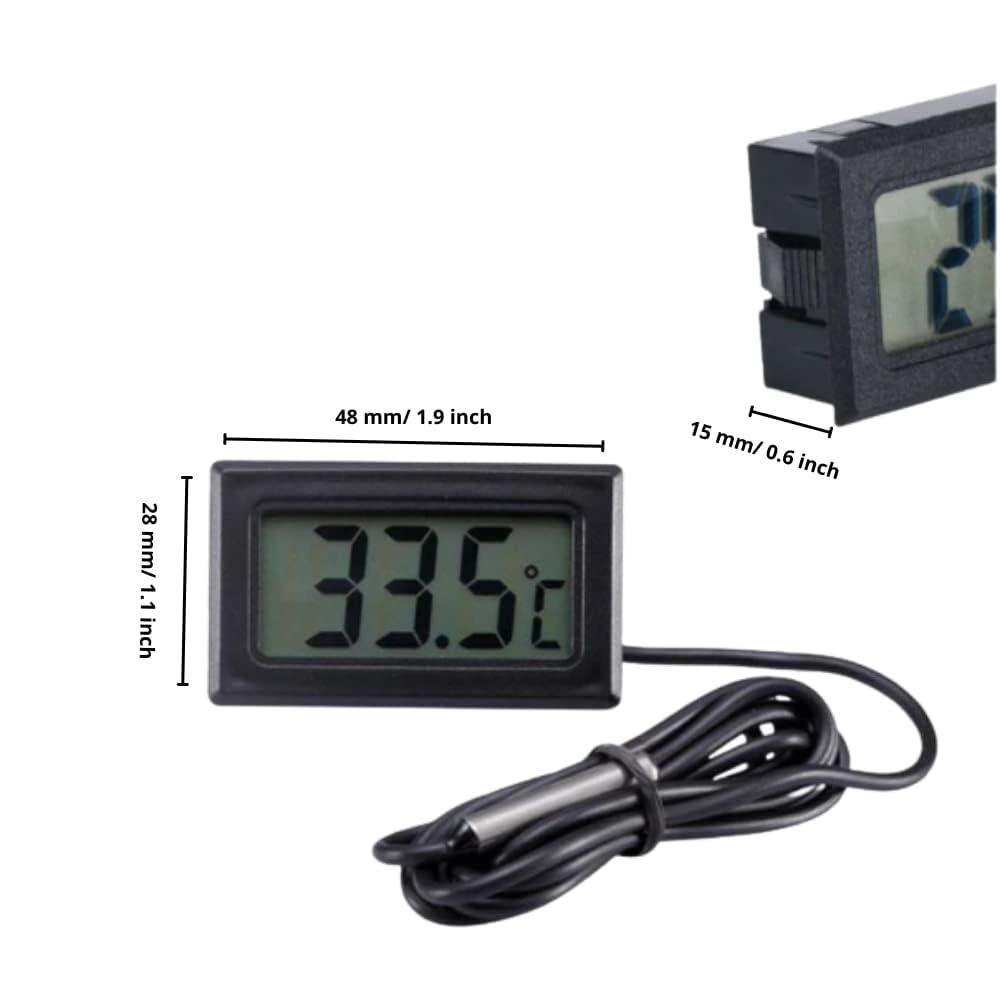 Thrid Party Asian Scientific Fridge Aquarium Digital Thermometer with 1 Meter Sensor Cable for Fride and Aquirium (Black)