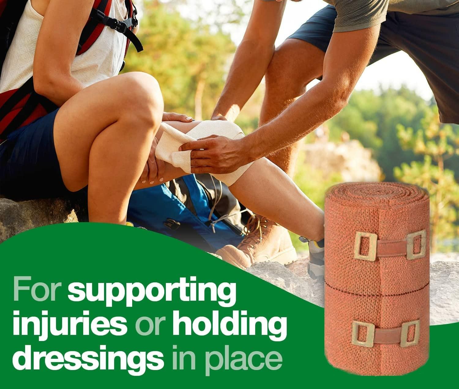 ALPHA LIFE CARE ALPHA LIFE CARE \"India Crepe\" Cotton Elastic Bandage Garam Patti Pain Relief For Knee, Leg, Hand, Foot, Finger Pain Support Available In 6Cm 8Cm 10Cm 15Cm (Medium 8 Cm X 4 Mtr) Pack Of 2