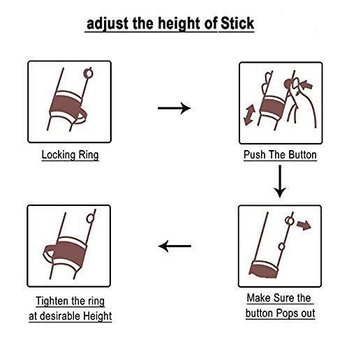 MUBBA MUBBA Height Adjustable Walking Sticks Light Weight Walking Canes Stick Designed Golden