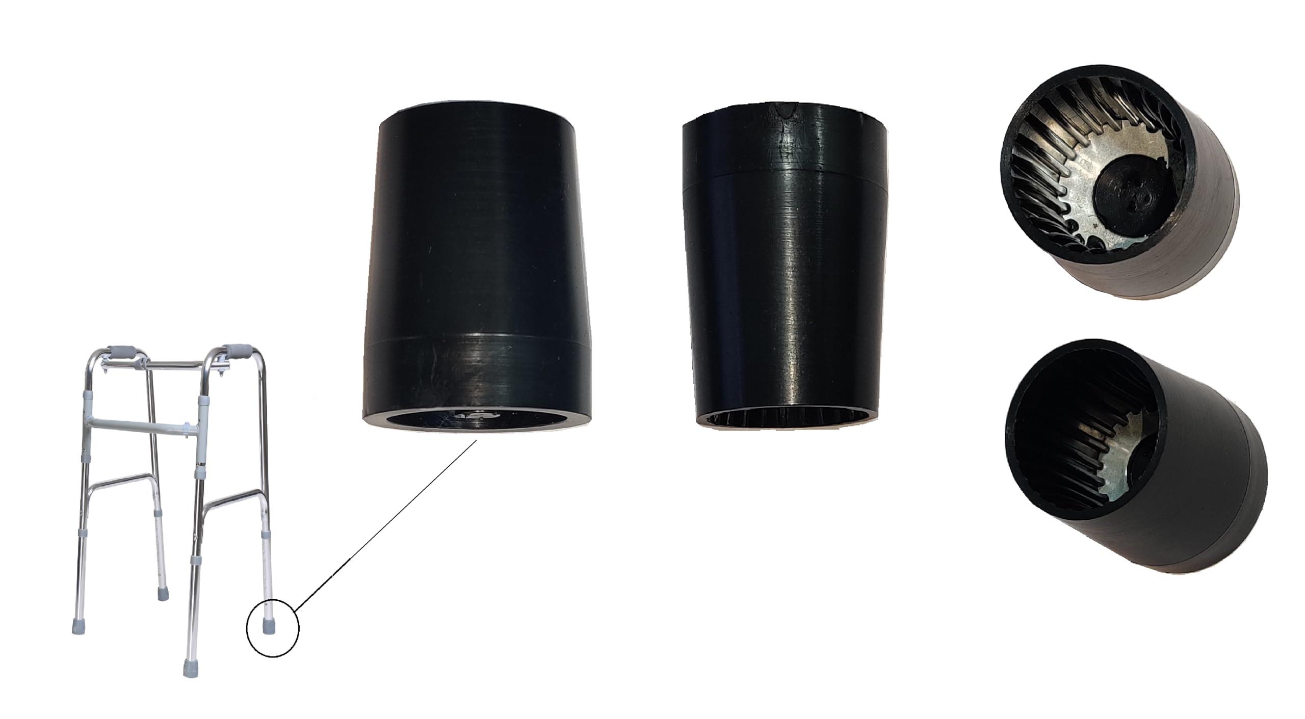 Aaram Aaram Rubber Ferrule Shoes, 28mm Replacement Rubber Ferrule Shoes for Walker, patient medical walker, Rubber Ferrule Shoes with Metal Inserts, Durable Rubber Ferrule Shoes for Walkers, Eco-Friendly Ferrule Tips for Mobility Aids