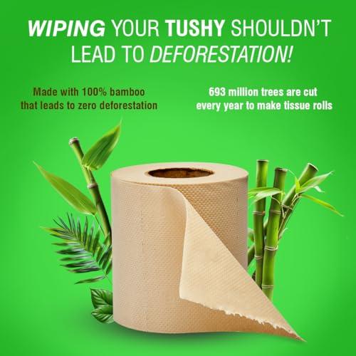 Beco Beco Toilet Tissue Rolls | 3-ply, 1920 Pulls (160 x 12 Rolls) | Tissue Paper Roll, Toilet Paper Roll - Eco Friendly, Soft & Highly Absorbent, 100% Natural Bamboo, Chemical-Free, Hypoallergenic