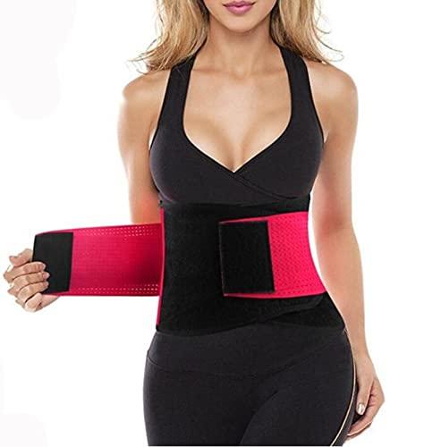 Elebae Elebae Unisex - Neoprene Lumbar Support Belt Work Lumbar Belts Back Brace Back Pain Support Belt for Injury Pain & Fitness Body Shaper and Workout Slimming Belt (PINK, MEDIUM)