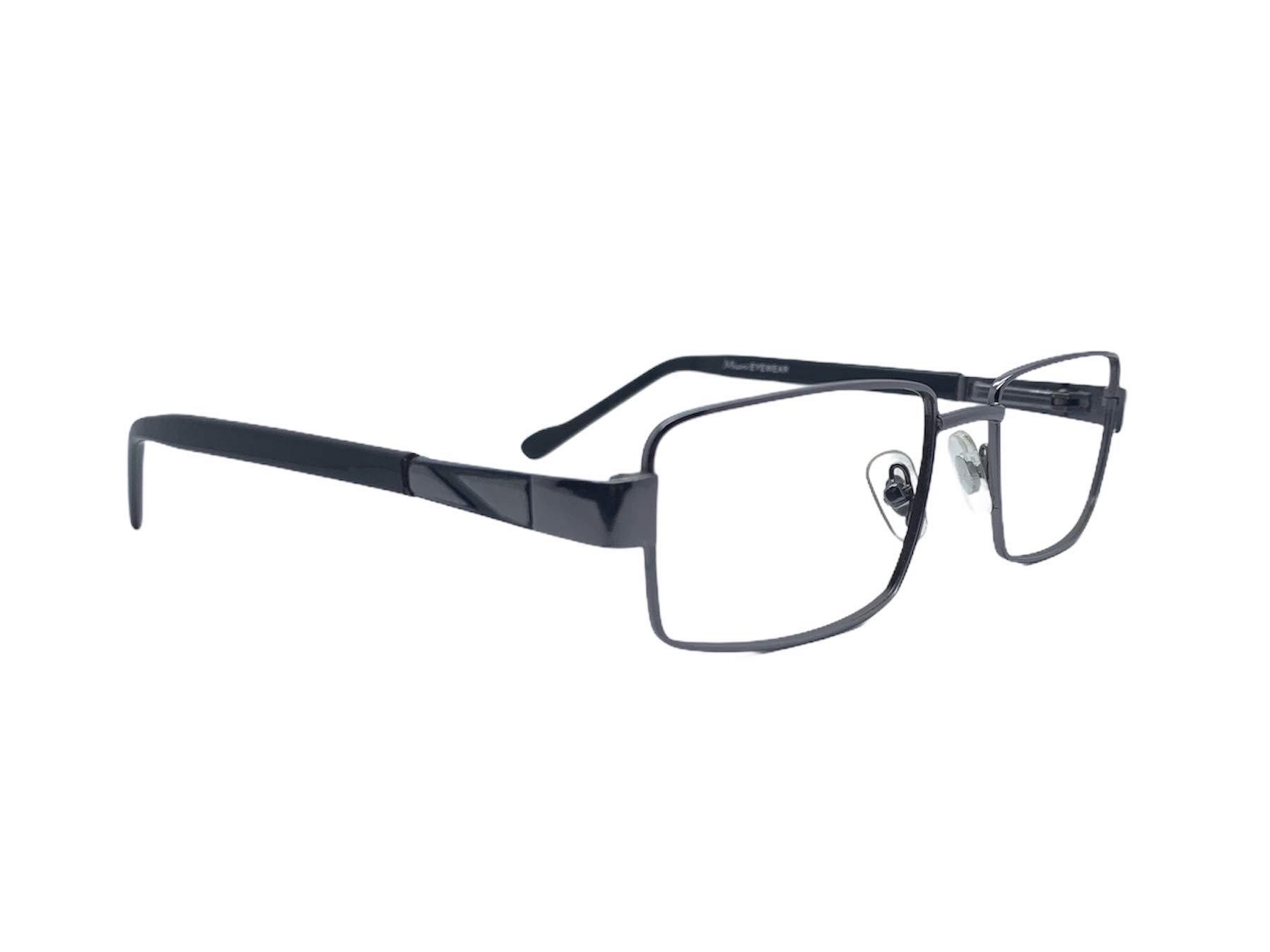 Generic Bifocal reading glasses With Antiglare Coating (Distance Zero Power and Near with +1.00 to +3.00) Bifocal Type (Round) Full frame (size =52 mm) (Gunmetal, 3.00)