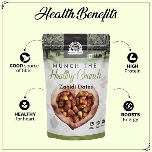 WONDERLAND FOODS (DEVICE) WONDERLAND FOODS Dry Fruits Zahidi Dates 400g Pouch | Healthy & Nutritious Soft Khajoor | Khajur Rich in Iron, Fibre & Vitamins