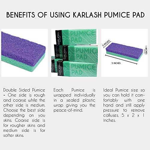 Karlash Karlash Professional Pedicure Foot Pumice Stone for Feet Skin Callus Remover and Scrubber for Dead Skins 2 Sided (Pack of 6)