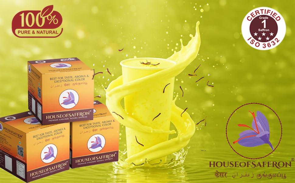 House of Saffron House of Saffron 5grams Kashmir Mogra Kesar Premium Original Saffron for Pregnant Women, Milk, Cooking, Biryani, Skin, Grade A1+++ Natural All Red Long Threads Pure Keshar - 5g