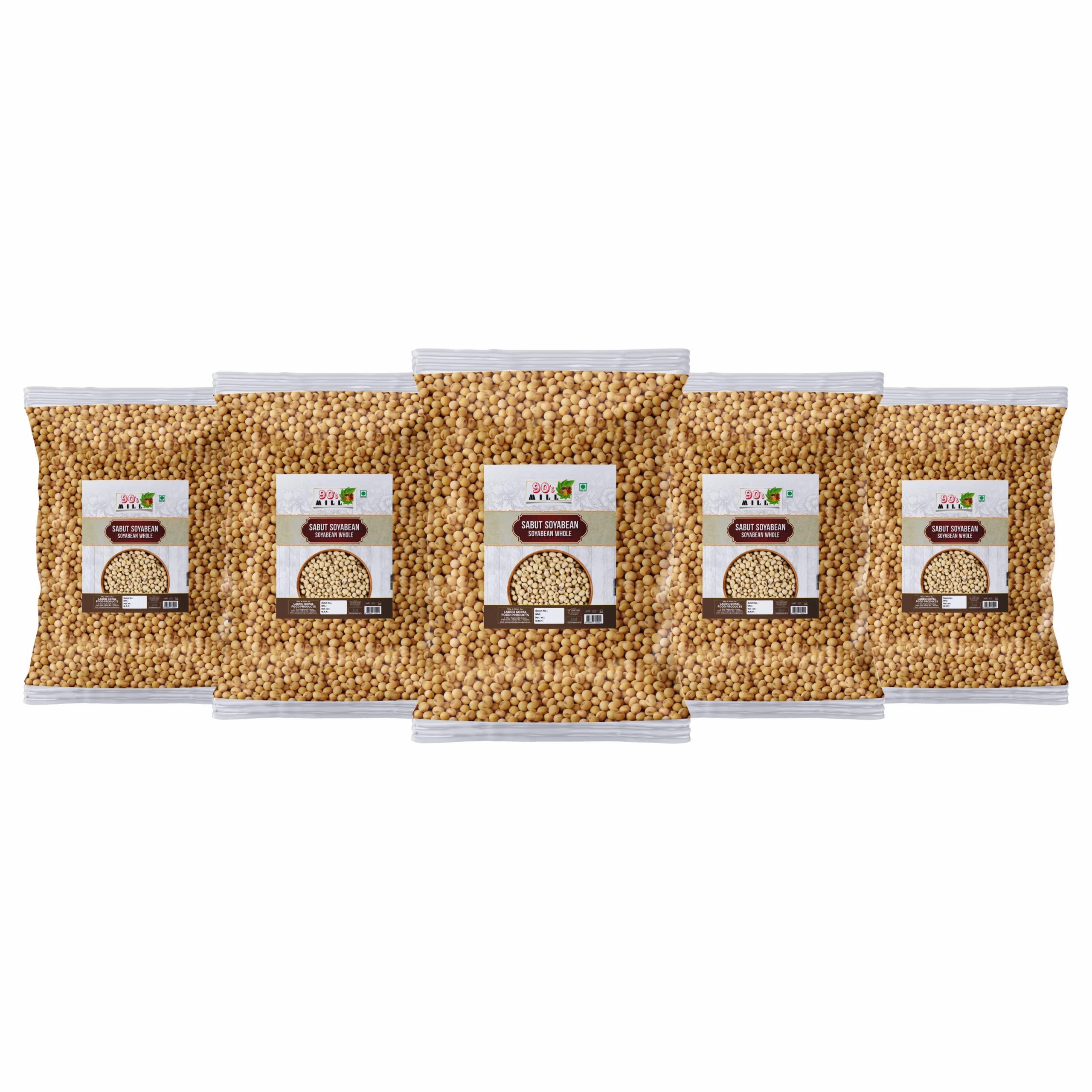 90's MILL Soyabean Sabut/Soyabean Whole|Soya Bean/Soya/Soy/Haba Soya Sabut/Whole-1200g(240g*5Pkt)