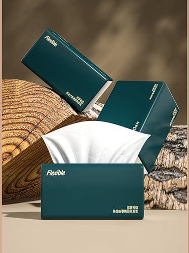 Orange Paper Orange Paper 4 Ply bamboo pulp Facial Tissue Soft Pack, Car Tissue Refill, Disposable Facial Tissues, Face Towel, Tissues Travel Size Pack for Car, 70 Pulls per pack (4 PLY - Pack of 3)