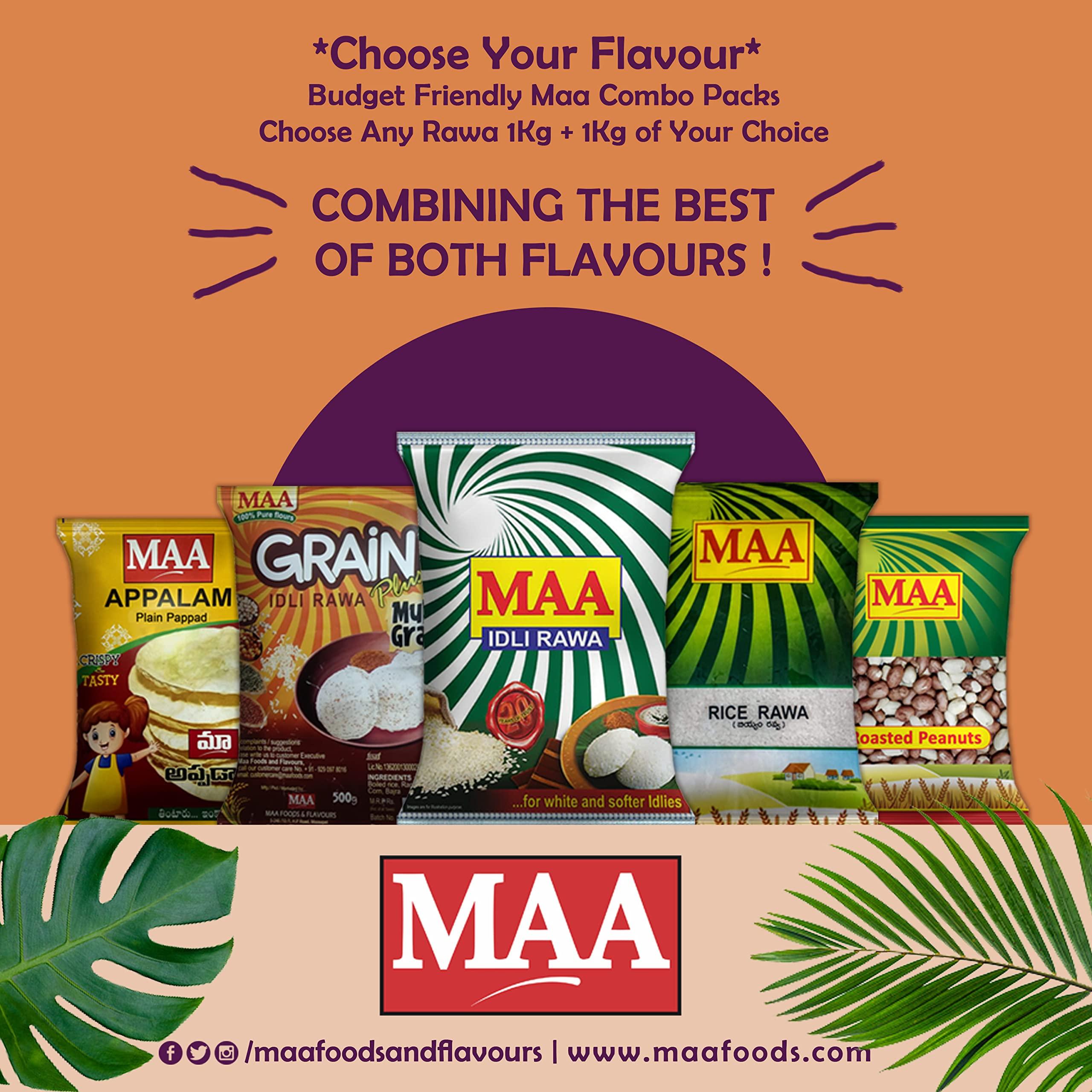 MAA MAA Premium Combo of Grain Plus Idly Rawa 1Kg & Rice Rawa 1Kg