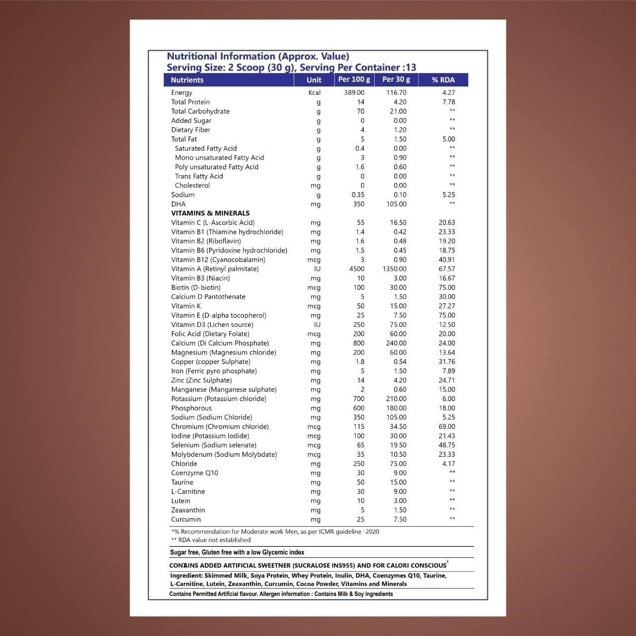 PRO NUTRINE PRO NUTRINE Chocolate Protein Powder for Family | Helps in Improve Muscle Growth, Digestion | Zero Refined Sugar | Energy Booster for Family | Premium Supplement Whey Protein - 600g