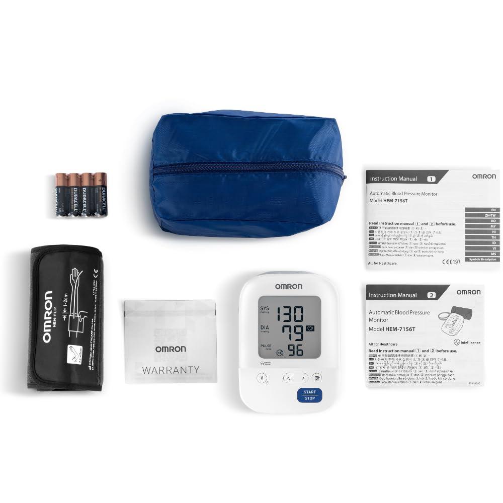 Omron Omron HEM 7156 T Digital Blood Pressure Monitor with 360 Accuracy Intelli Wrap Cuff for All Arm Sizes Accurate Measurements and Bluetooth Connectivity