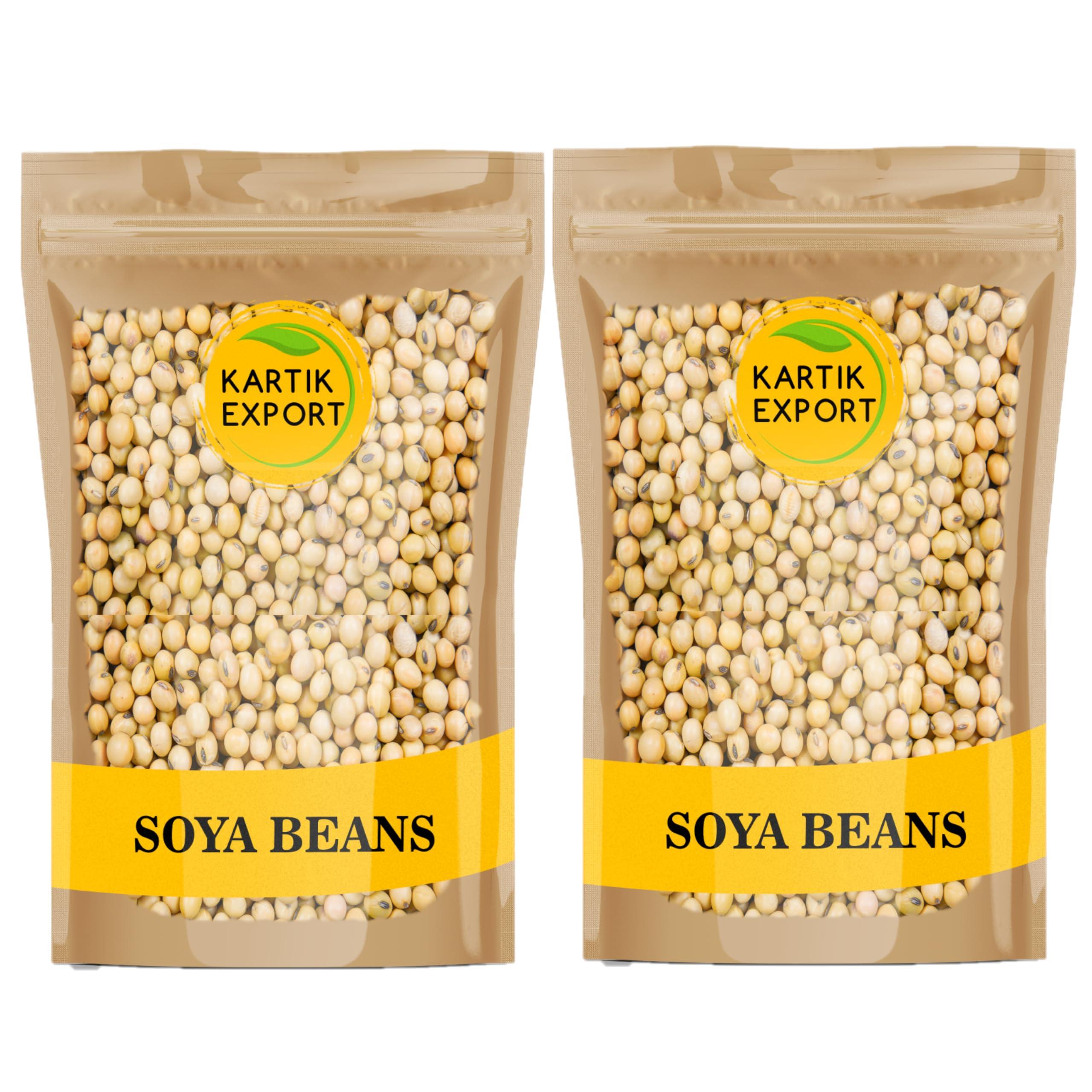 Kartik Export Kartik Export Soya Bean Seeds | Soyabean Dana | High Protein & Natural (Pack of 2X 1kg), 2KG