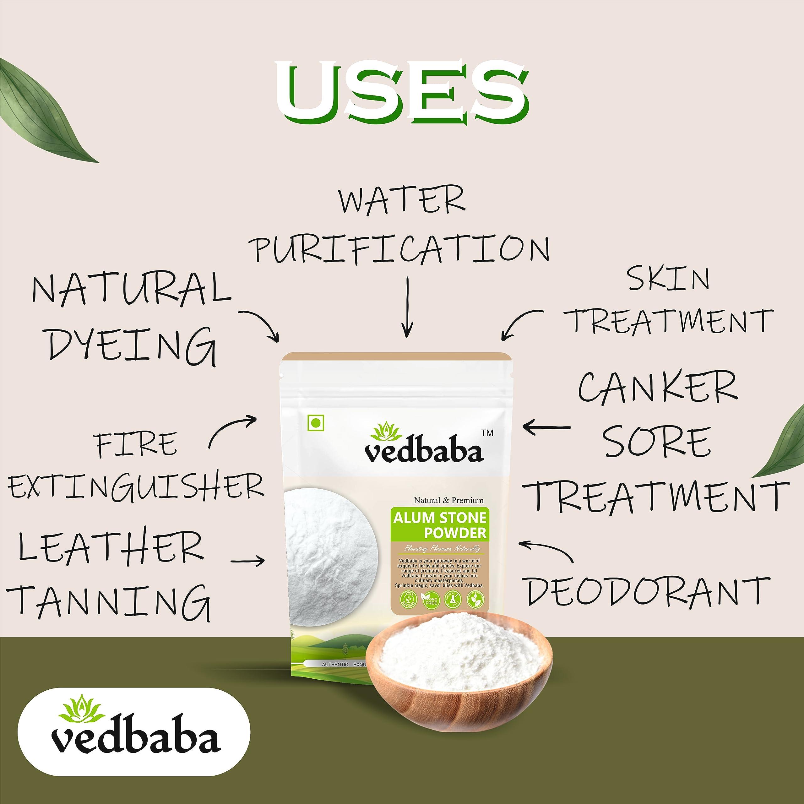 Ved Baba Vedbaba Alum Stone Powder - 400 GM, Fitkari | Phitkari | Canker Sores | Skin Tightening | Flower | Crystals | Aftershave | Water Purification | Facial Hair Removal (400 GM)