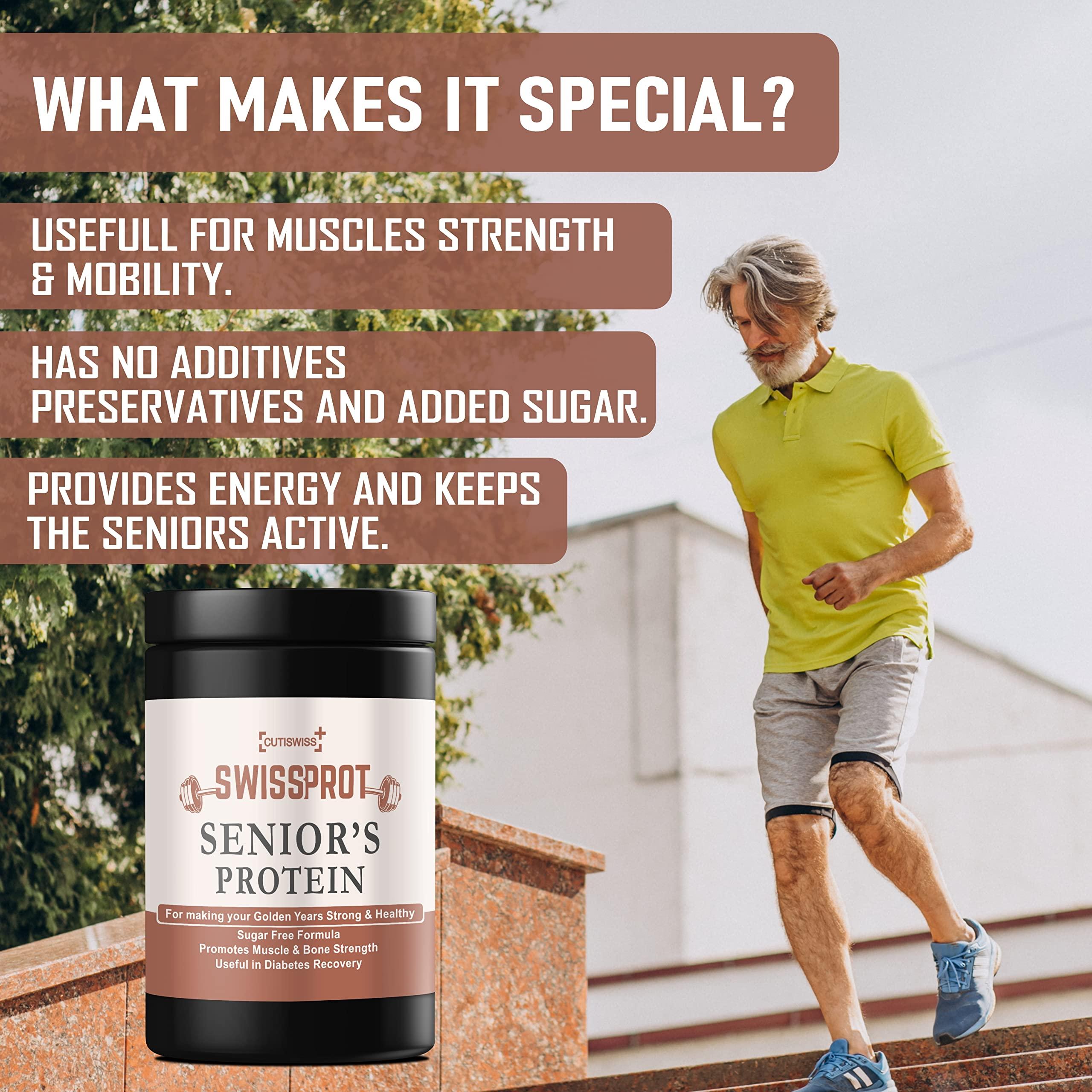 CUTISWISS CUTISWISS Protein Powder Supplement for Senior Citizens | Protein Powder for Elders, 40+ & Old Age Men & Women (360 Gm)