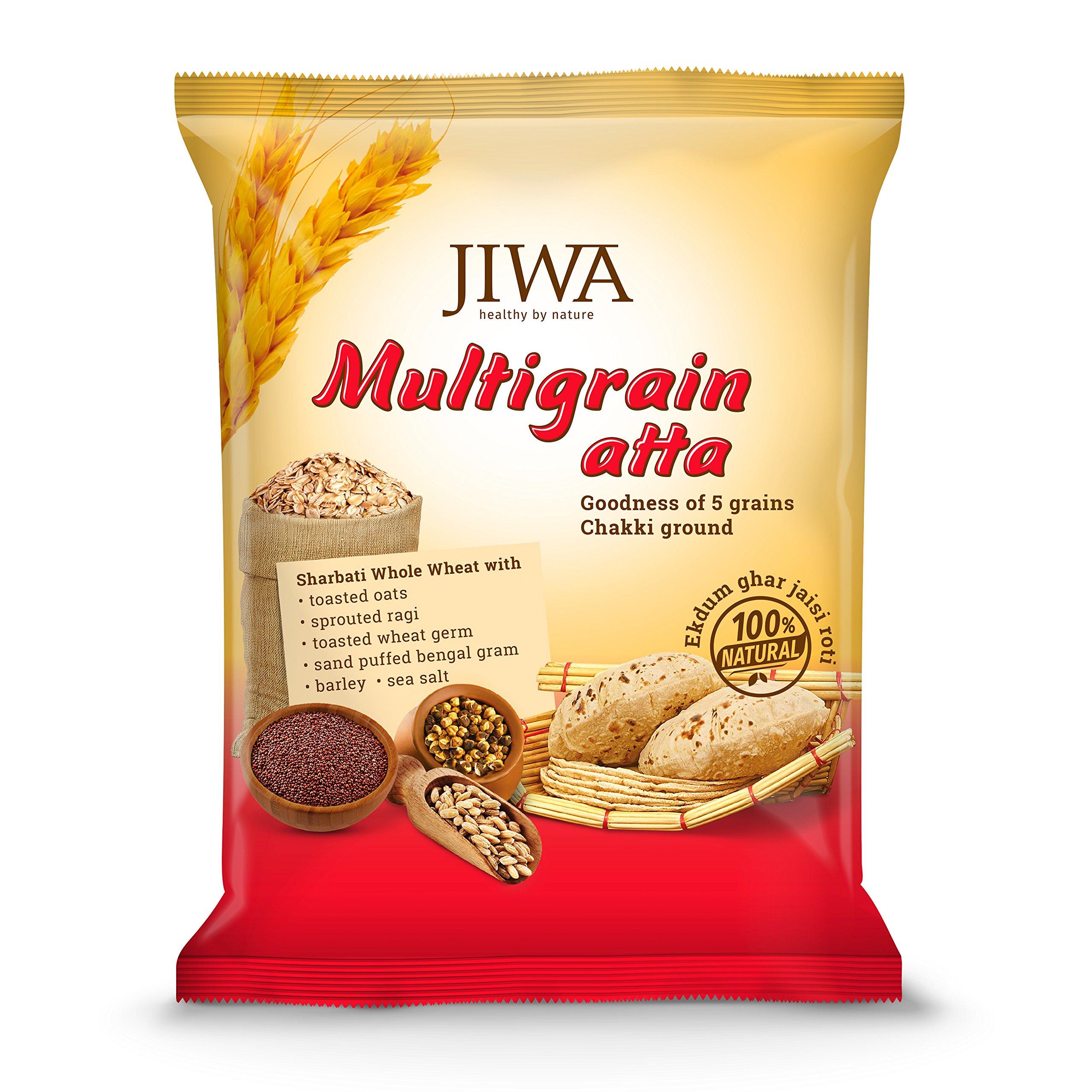 Jiwa Jiwa Healthy by nature Multigrain Atta/Flour 1 Kg & Oats Flour, 900 g (Gluten Free)