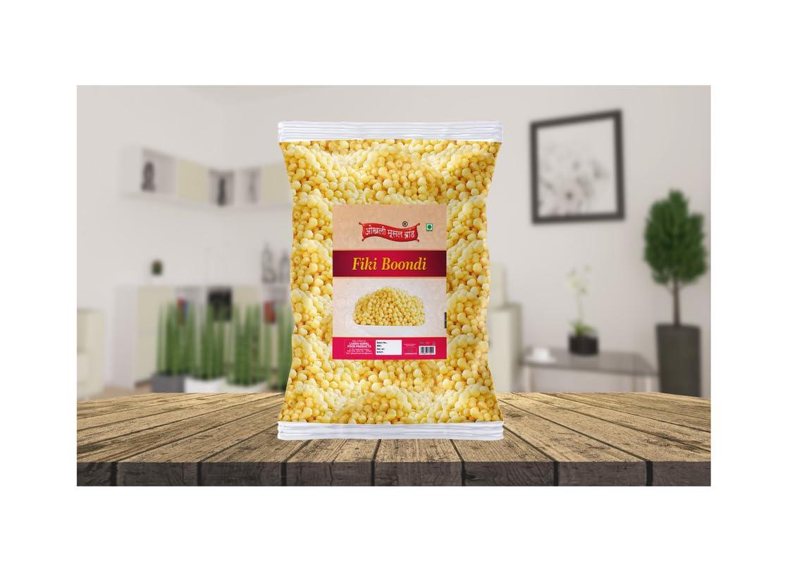 OKHLI MUSAL BRAND OKHLI MUSAL BRAND Bundi Chach Buttermilk Curd Dahi Raita Boondi Snacks | Nagpur Khari Boondhi Boondi for Raita Plain Boondi Fiki Boondi Sada Boondi Murmure | Healthy and Hygenic Bundi-850g*1Pack