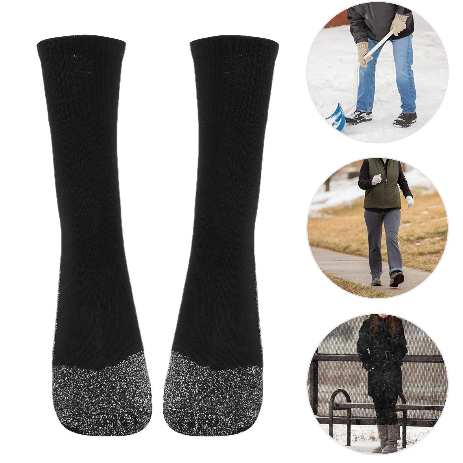 VINGVO Thermal Compression Socks, 2 Pairs Unisex Sports Compression Socks 35° Constant Temperature Foot Warmer Socks Warm Winter Compression Socks(Short)