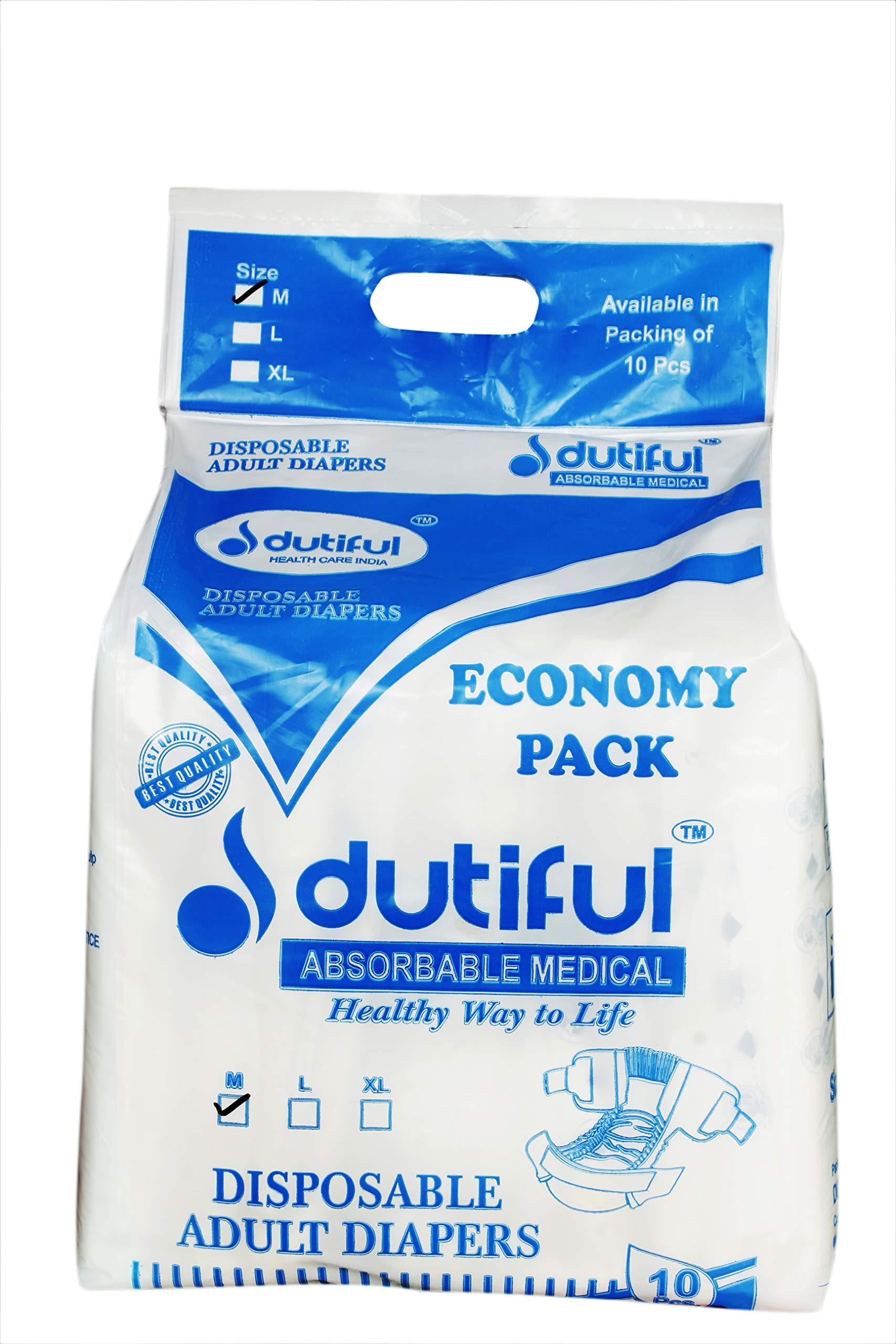 Dutiful Dutiful High absorbency adult diapers (28-44" waist size) Pack of 1 (Medium)