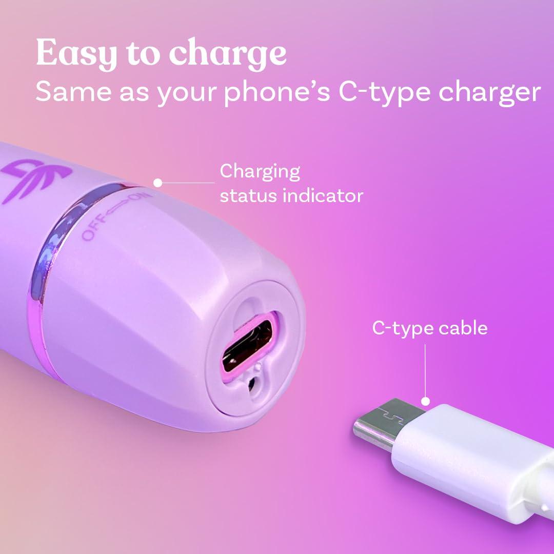 BOMBAE Bombae 4in1 Face & Eyebrow trimmer for women | Facial hair remover for women | Hair removal machine for women | 90 min runtime | C type charging | For eyebrows, upperlips, sideburns, chin, Peach Fuzz | (New Model)