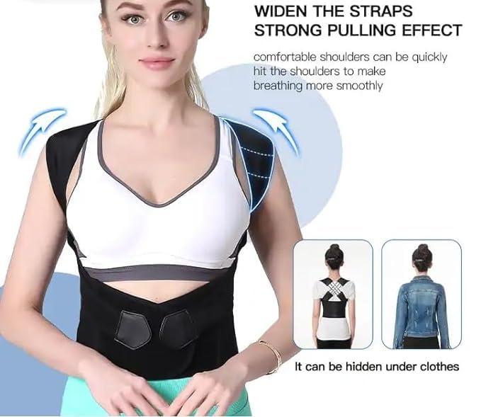 Zenoptix Zenoptix Posture Corrector for Women and Men, Adjustable Back Posture Belt Office Home Gym Unisex, Back Brace for Clavicle Support and Providing Pain Relief from Neck, Back and Shoulder