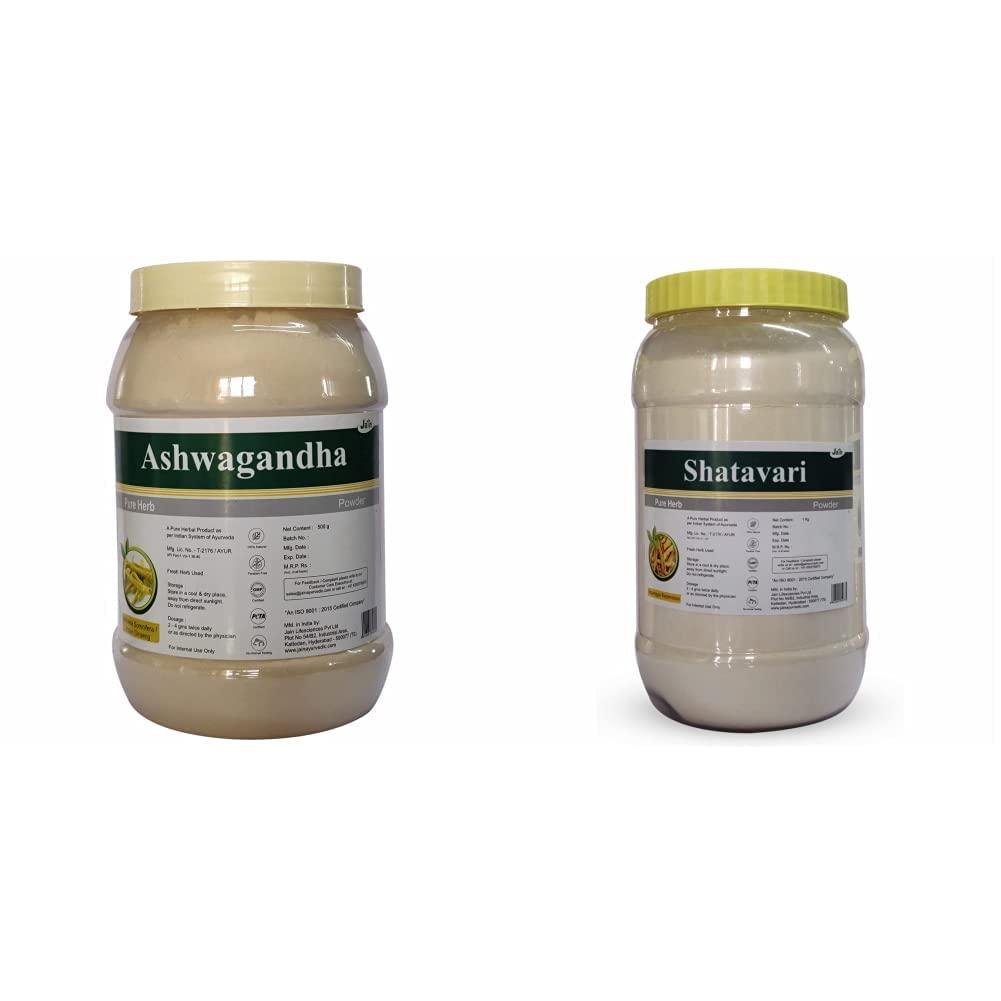 JAIN Jain Ashwagandha (Withania Somnifera) Powder 500 G & Jain Pure Shatavari Powder 1 kg