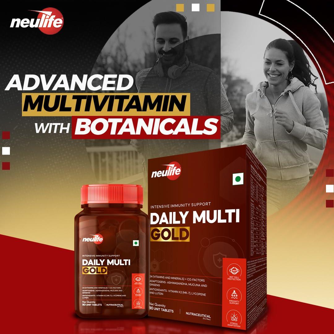 VITROVEA Neulife DAILY-MULTI GOLD Advanced Multivitamin w/MK-7, Adaptogens, Antioxidants & Natural Extracts - 90 Tabs (Pack of 2)