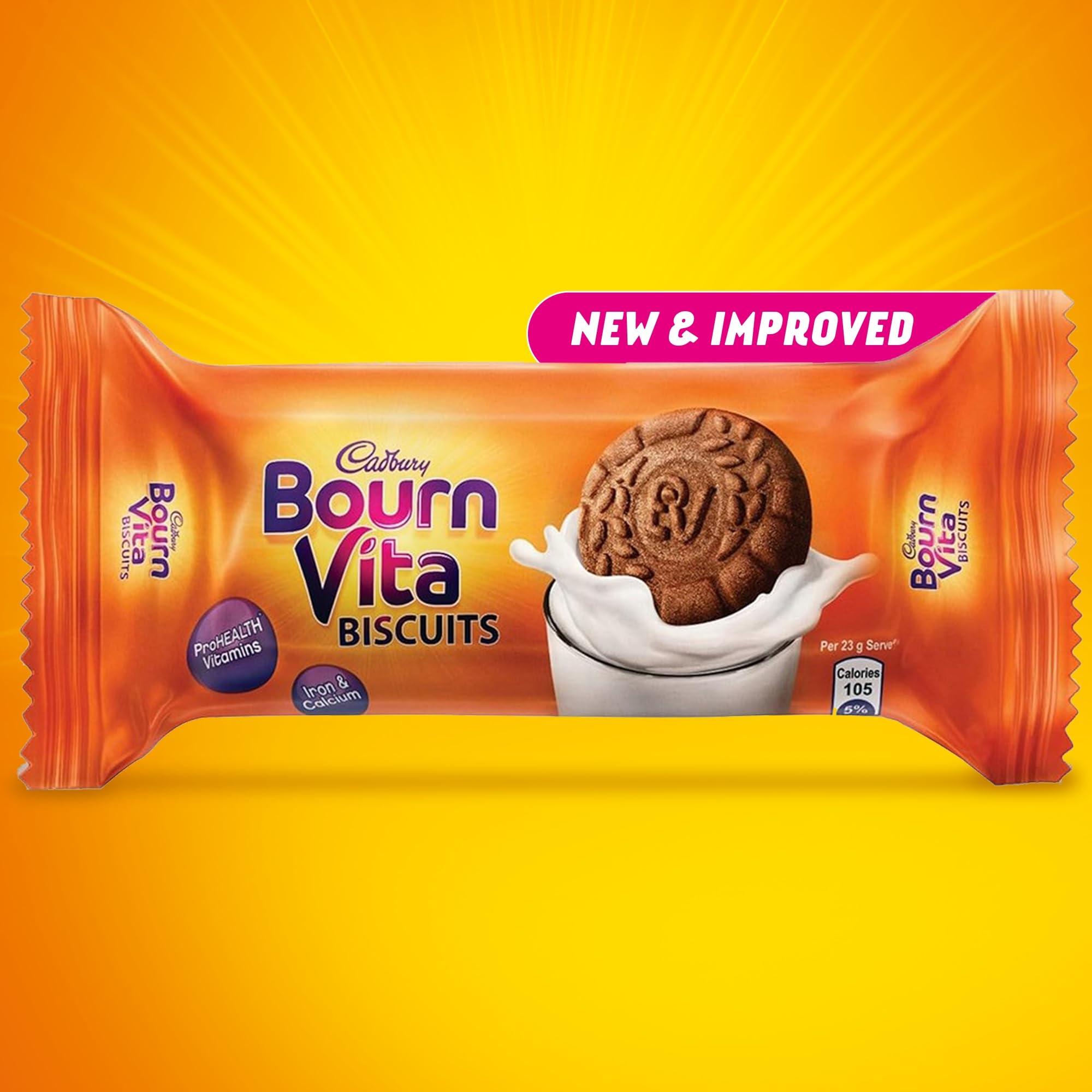 Cadbury Cadbury Bournvita Biscuits New and Improved Chocolatey Cookies, Tiffin Pack, 250 g (Pack of 5 x 250 g)