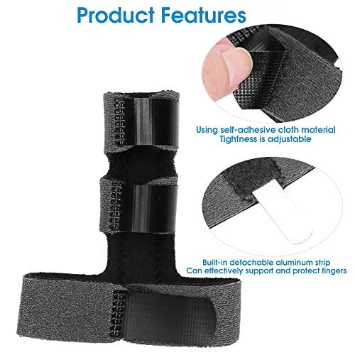 HANNEA HANNEA® Finger Splint for Middle Finger Knuckle Brace Finger fix Splint Straightening Support Protection Sleeve for Finger Immobilization, Fracture, Pain Relief(Black)