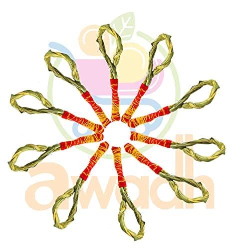 Awadh Kush Ring for Hindu Puja | Darbha Grass Ring | Kusha Ring |Natural Pavitra Kusha Grass Ring for Pooja |Havan Grass Ring | Halfa Grass Ring |Grown in Holy Land Ayodhya - Awadh- 5 Pcs