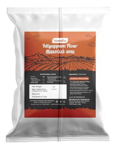 Savastha Savastha Idiyappam Flour 1kg | Appam Puttu Pathiri Flour | Natural Roasted Rice Flour Powder for Soft Fluffy and Tasty Breakfast Food | 1 kg pack