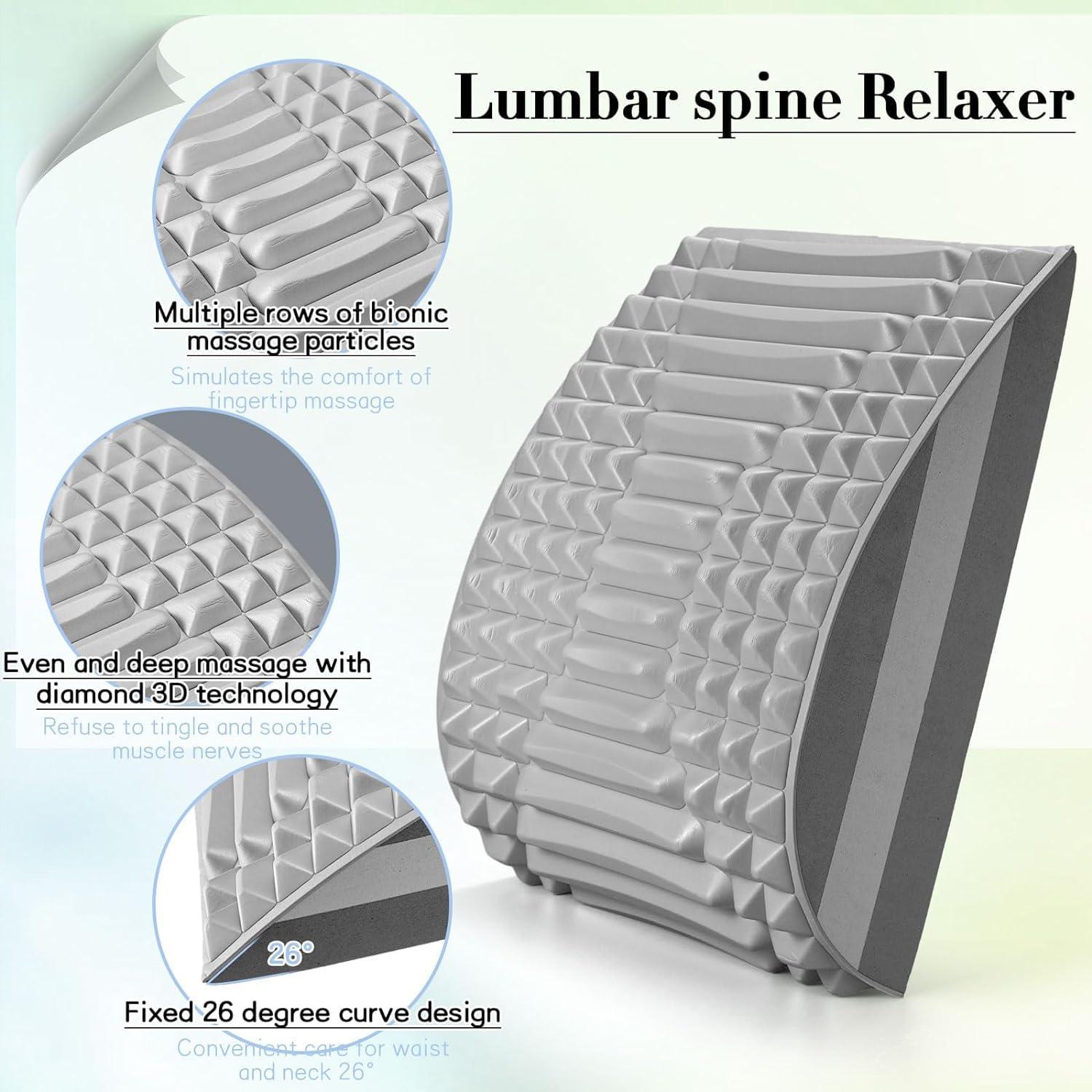 Dandelions Dandelions Acemend Back Stretcher, Neck and Back Stretcher Posture Corrector Lumbar Stretcher for Lower Back Upper Back and Shoulder Pain Relief, Neck Pain Relief (Grey)