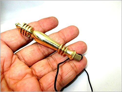 Jet International Crystal Jet Long Karnak Isis Ring Gold Pendulum Plate Chamber w/Chord Reiki Wiccan Free Booklet Jet International Crystal Therapy Healing Dowsing Metaphysical Spiritual Answers Occult Mystic