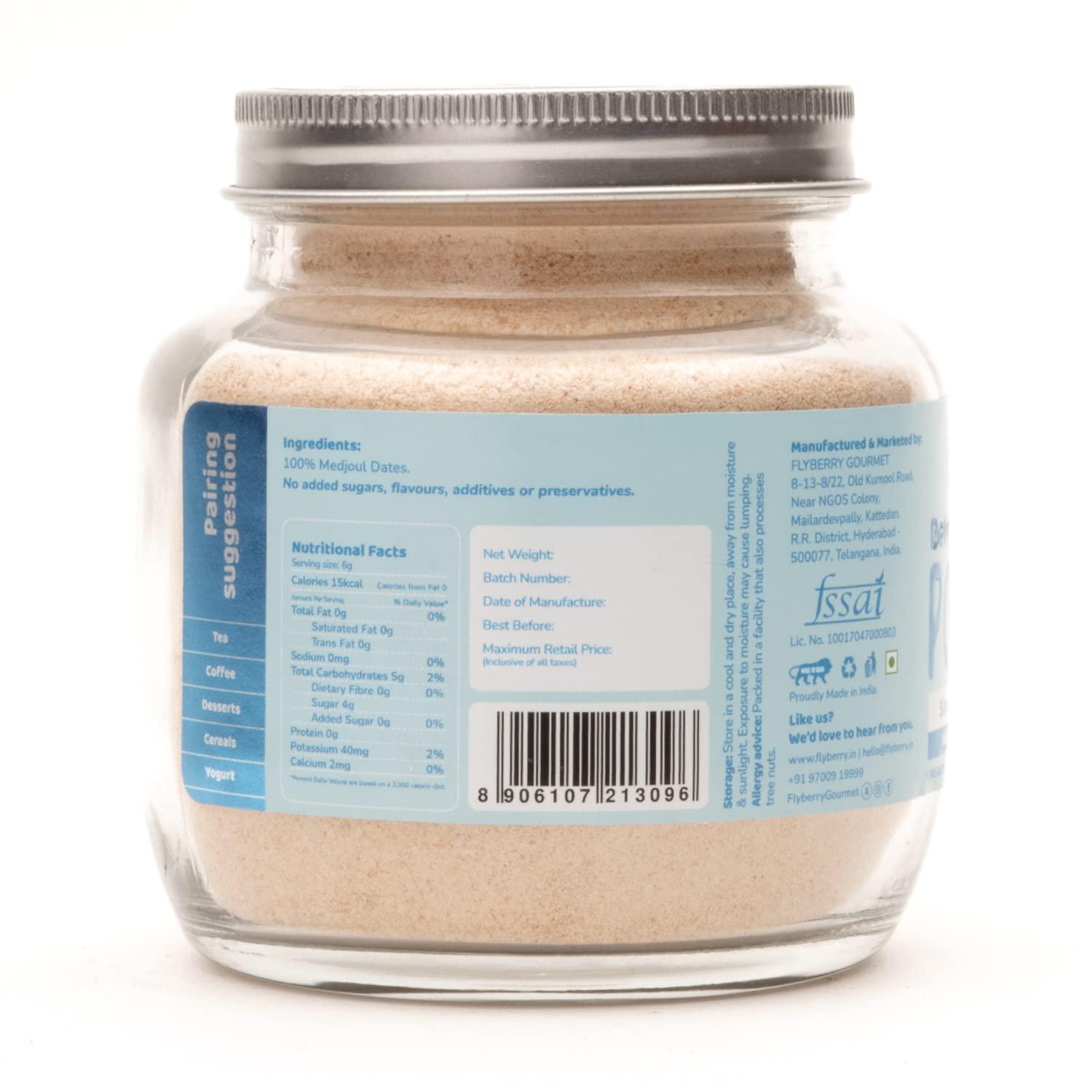 Flyberry Gourmet Flyberry Gourmet Dates Powder - 50g | Dried Dates powder | Finely Ground Kharik Powder | Delicious Alternative to Sugar | Best For Kids & Adults | No added Preservatives | Natural Sugar | No added Sugar